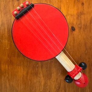 Red Wooden Toy Banjo